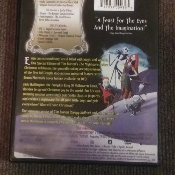 The Nightmare Before Christmas (DVD, 2000, Special Edition) - Picture 2 of 3